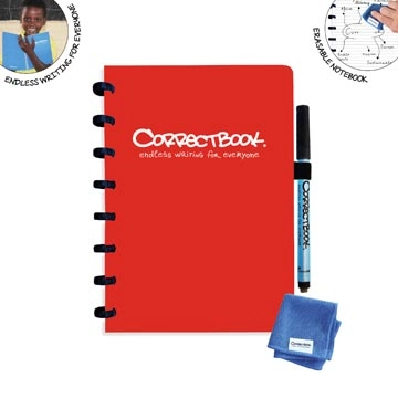 Een Correctbook A5 Original: uitwisbaar / herbruikbaar notitieboek, gelijnd, Horizon Red (rood) koop je bij Muys Kantoor & Kado