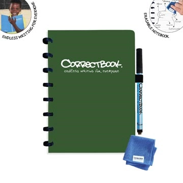 Een Correctbook A5 Original: uitwisbaar / herbruikbaar notitieboek, gelijnd, Forest Green (bosgroen) koop je bij best4office