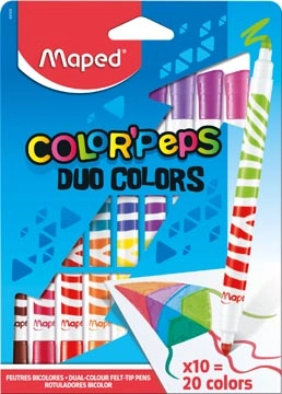 Een Maped Viltstift Color'Peps Duo, blister met 10 stuks koop je bij best4office