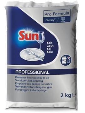 Een Sun Pro Formula regenereerzout voor de vaatwas, zak van 2 kg koop je bij Muys Kantoor & Kado