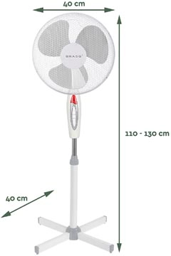 Een Statiefventilator F300, diameter 40 cm, wit koop je bij Muys Kantoor & Kado