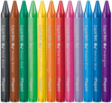 Een Maped waskrijt Color'Peps Wax, doos van 12 stuks in geassorteerde kleuren koop je bij best4office