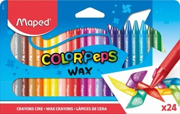 Een Maped waskrijt Color'Peps Wax, doos van 24 stuks in geassorteerde kleuren koop je bij best4office