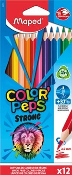 Een Maped kleurpotlood Color'Peps Strong, 12 potloden in een kartonnen etui koop je bij best4office