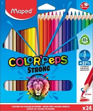 Een Maped kleurpotlood Color'Peps Strong, 24 potloden in een kartonnen etui koop je bij best4office