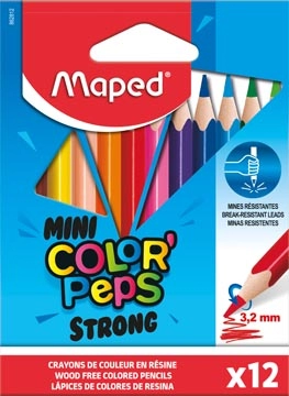 Een Maped kleurpotlood Color'Peps Mini Strong, 12 potloden in een kartonnen etui koop je bij best4office