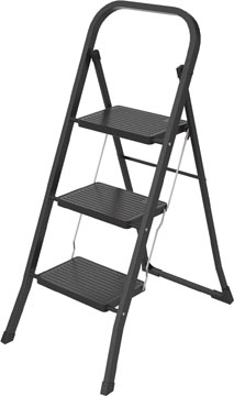 Een Brasq trapladder SL300, metaal, zwart, 3 treden koop je bij best4office