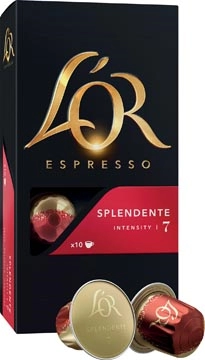 Een Douwe Egberts L'Or Intensity koffiecapsules, Splendente, pak van 10 stuks koop je bij Muys Kantoor & Kado