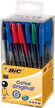 Een Bic balpen Cristal, doos met 50 stuks in geassorteerde kleuren koop je bij Muys Kantoor & Kado