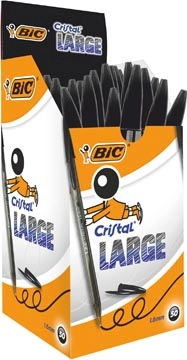 Een Bic balpen Cristal Large, brede punt, zwart koop je bij Muys Kantoor & Kado