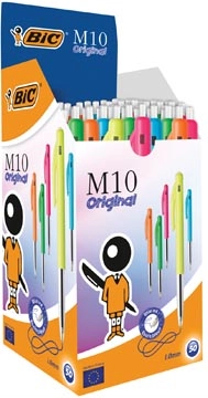 Een Bic balpen M10 Clic Colors doos van 50 stuks koop je bij Muys Kantoor & Kado