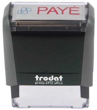 Een Trodat tekststempel Printy Line tekst: PAYE koop je bij Muys Kantoor & Kado