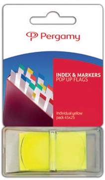 Een Pergamy index ft 43 x 25 mm, geel koop je bij Muys Kantoor & Kado