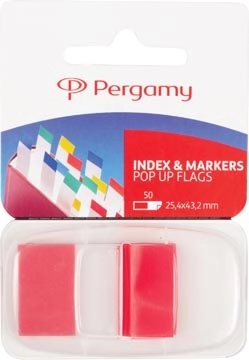 Een Pergamy index ft 43 x 25 mm, rood koop je bij best4office