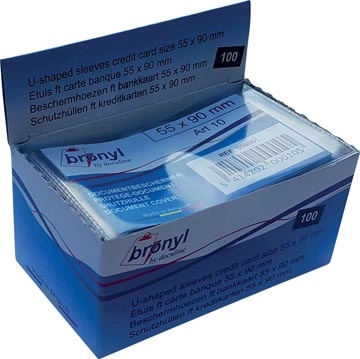 Een Bronyl U-mapje uit transparante PVC van 140 micron, ft kredietkaart, display van 100 stuks koop je bij best4office