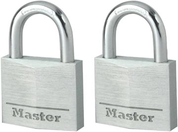 Een De Raat Master Lock hangslot met sleutelslot, model 9130EURT, pak van 2 stuks koop je bij Muys Kantoor & Kado