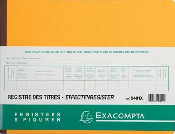 Een Exacompta effectenregister, ft 24 x 32 cm, tweetalig, voor BV-SRL koop je bij best4office