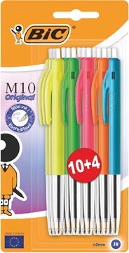 Een Bic balpen M10 Original Ultracolours, blister van 10 + 4 gratis koop je bij Muys Kantoor & Kado