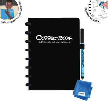 Een Correctbook A5 Original: uitwisbaar / herbruikbaar notitieboek, blanco, Ink Black (zwart) koop je bij Muys Kantoor & Kado