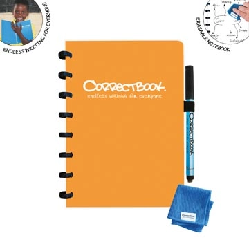 Een Correctbook A5 Original: uitwisbaar / herbruikbaar notitieboek, blanco, Peachy Orange (oranje) koop je bij Muys Kantoor & Kado