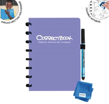 Een Correctbook A5 Original: uitwisbaar / herbruikbaar notitieboek, gelijnd, Petunia Purple (paars) koop je bij Muys Kantoor & Kado