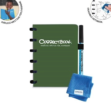 Een Correctbook A6 Original: uitwisbaar / herbruikbaar notitieboek, gelijnd, Forest Green (bosgroen) koop je bij best4office