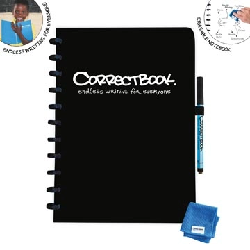 Een Correctbook A4 Original: uitwisbaar / herbruikbaar notitieboek, blanco, Ink Black (zwart) koop je bij Muys Kantoor & Kado