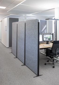 Een MAULcocoon scheidingswand, ft 100x180 cm, grijs, frame antraciet, voet koop je bij best4office