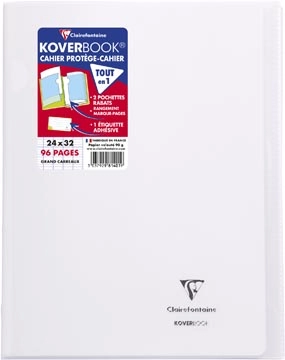 Een Clairefontaine schrift Koverbook voor ft A4+, 96 bladzijden, kaft in PP, seyès, transparant koop je bij best4office