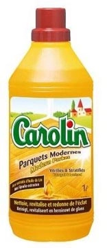 Een Carolin vloerreiniger modern parket, fles van 1 l koop je bij Muys Kantoor & Kado