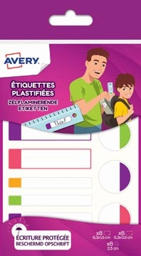 Een Avery Family gelamineerde etiketten, etui met 24 etiketten, geassorteerde formaten en fluo kleuren koop je bij best4office