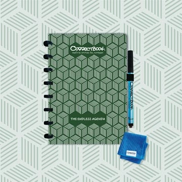 Een Correctbook Endless Agenda A5, uitwisbaar / herbruikbaar, Forest Green (donkergroen) koop je bij Muys Kantoor & Kado