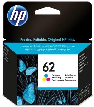 Een HP inktcartridge 62, 165 pagina's, OEM C2P06AE, 3 kleuren koop je bij best4office