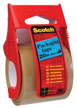 Een Scotch afroller met verpakkingsplakband, ft 50 mm x 20 m, bruin koop je bij Muys Kantoor & Kado