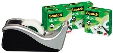 Een Scotch plakbandafroller C60 zilver + 4 rollen Magic Tape koop je bij best4office