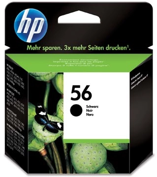 Een HP inktcartridge 56, 520 pagina's, OEM C6656AE, zwart koop je bij best4office