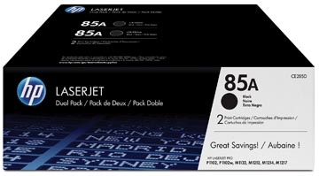 Een HP toner 85A, 1 600 pagina's, OEM CE285AD, zwart, duopack koop je bij best4office