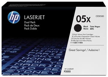 Een HP toner 05XD, 6 500 pagina's, OEM CE505XD, zwart, duopack koop je bij Muys Kantoor & Kado