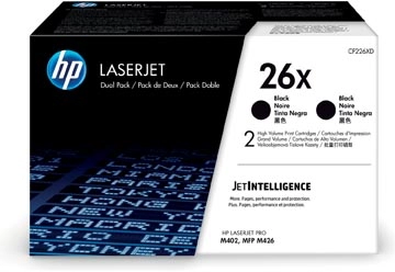 Een HP toner 26X, 9 000 pagina's, OEM CF226XD, zwart, duopack koop je bij Muys Kantoor & Kado