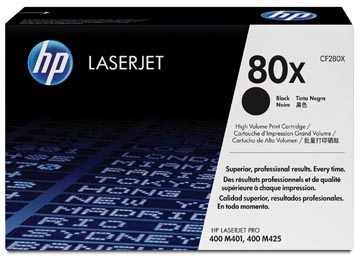 Een HP toner 80X, 6 900 pagina's, OEM CF280X, zwart koop je bij Muys Kantoor & Kado