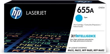 Een HP toner 655A, 10 500 pagina's, OEM CF451A, cyaan koop je bij Muys Kantoor & Kado