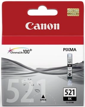 Een Canon inktcartridge CLI-521BK, 1.250 pagina's, OEM 2933B001, foto zwart koop je bij best4office