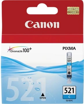 Een Canon inktcartridge CLI-521C, 448 pagina's, OEM 2934B001, cyaan koop je bij best4office