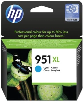 Een HP inktcartridge 951XL, 1.500 pagina's, OEM CN046AE, cyaan koop je bij best4office