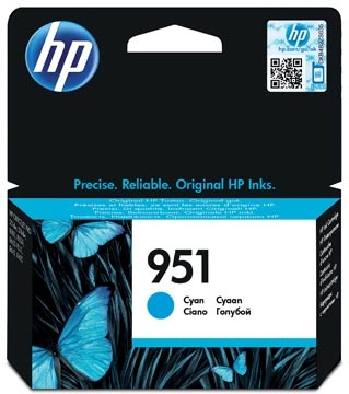 Een HP inktcartridge 951, 700 pagina's, OEM CN050AE, cyaan koop je bij best4office