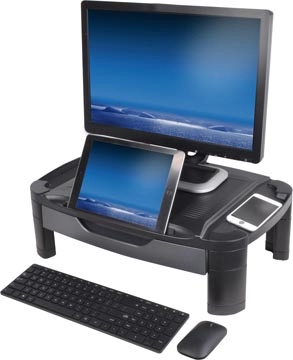 Een Desq monitorstandaard, Xlarge, met lade, zwart koop je bij best4office