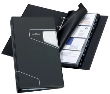 Een Durable Visitekaartenmap Visifix Pro, Ft 14,5 x 25,5 cm, voor 200 kaarten, zwart koop je bij best4office