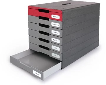 Een Durable ladenblok Idealbox Pro, 7 laden, rood koop je bij best4office