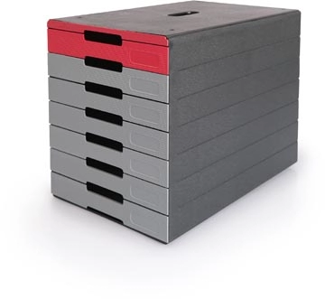 Een Durable ladenblok Idealbox Pro, 7 laden, rood koop je bij best4office