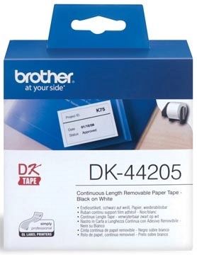 Een Brother doorlopende labelrol voor QL, ft 62 mm x 30,48 m, papier, verwijderbaar koop je bij Muys Kantoor & Kado